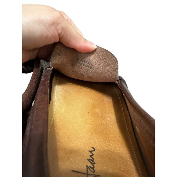 Cole haan men\'s dark‎ brown slip on leather loafers size 10
